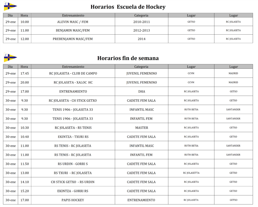FIN DE SEMANA 29-30 ENERO