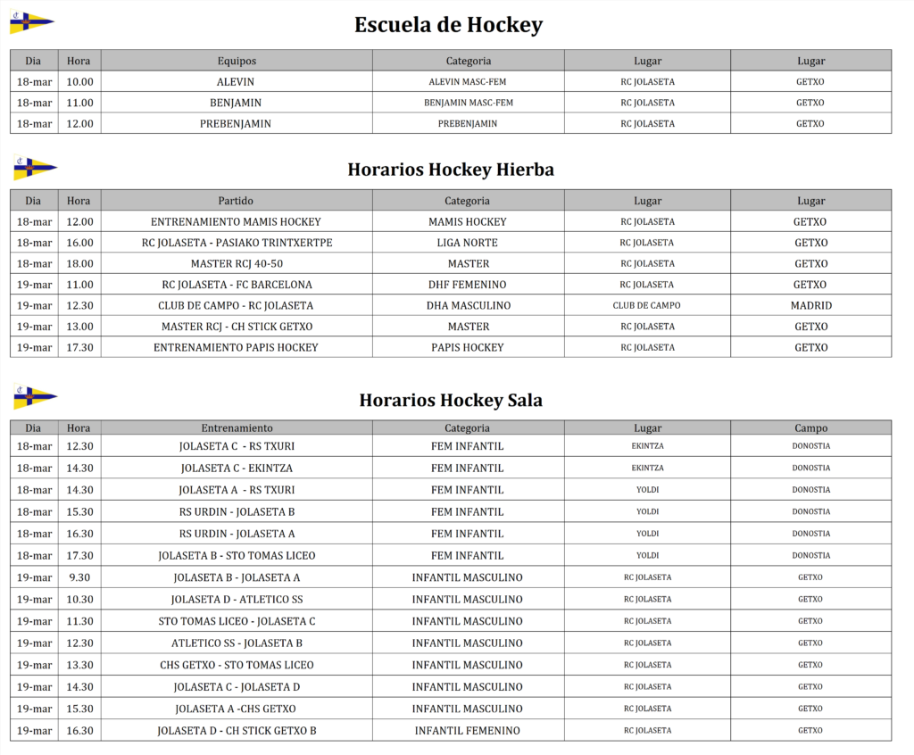 18-19 MARZO HOCKEY